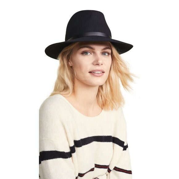 Rag & Bone Floppy Brim Wool Fedora Black Womens Size Small - Picture 2 of 10